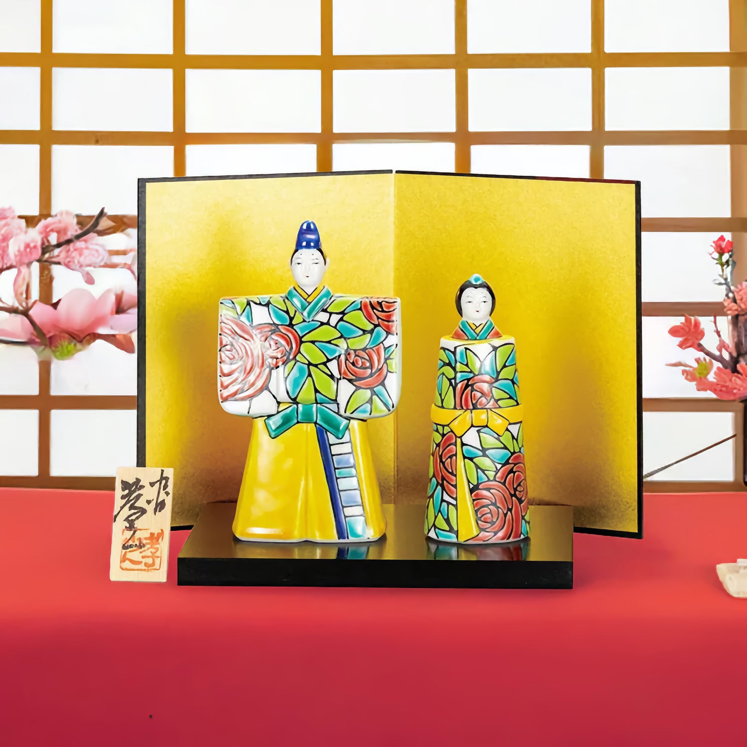 KUTANI WARE STANDING HINA DOLL(AYA・ROSE)/ TAKAYUKI HASEGAWA