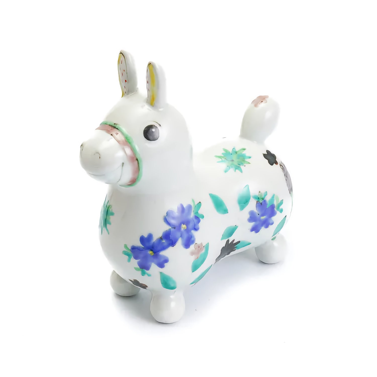 KUTANI WARE RODY WHITE BACKGROUND FLORAL PATTERN
