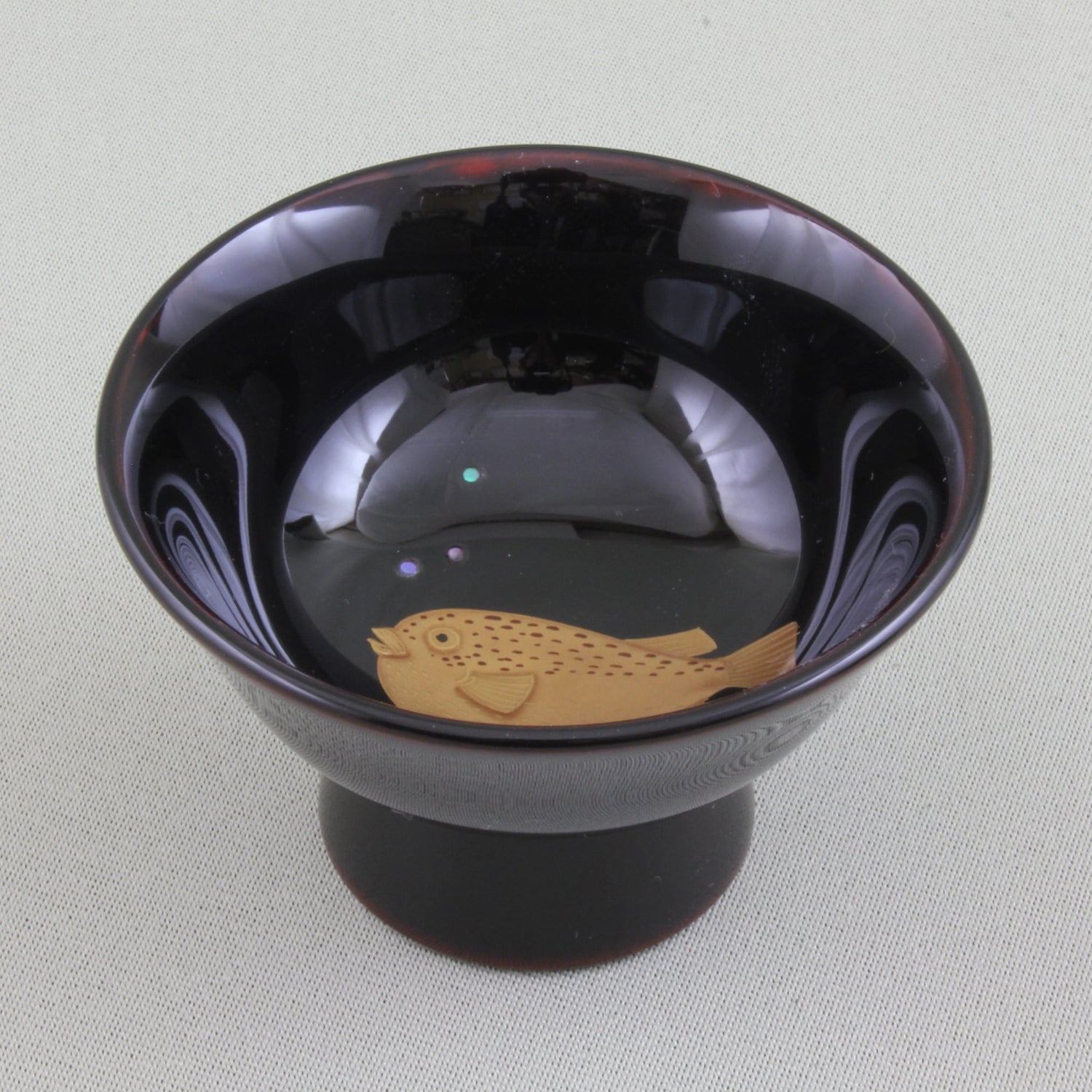 WAJIMA LACQUERWARE GUINOMI TAME-NURI KAWAFUGU MAKI-E
