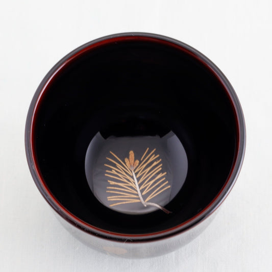 WAJIMA LACQUERWARE GUINOMI TAME-NURI PINE MAKI-E