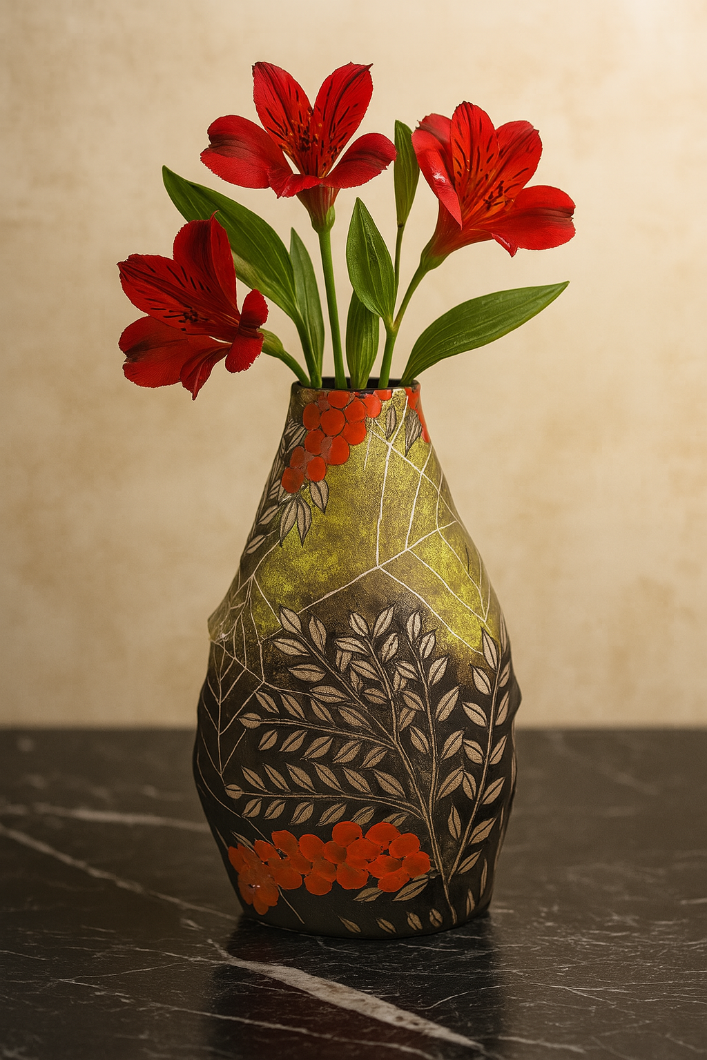 JAPANESE FLOWER VASE NANTEN DESIGN KUTANI /SAORI YAMAURA