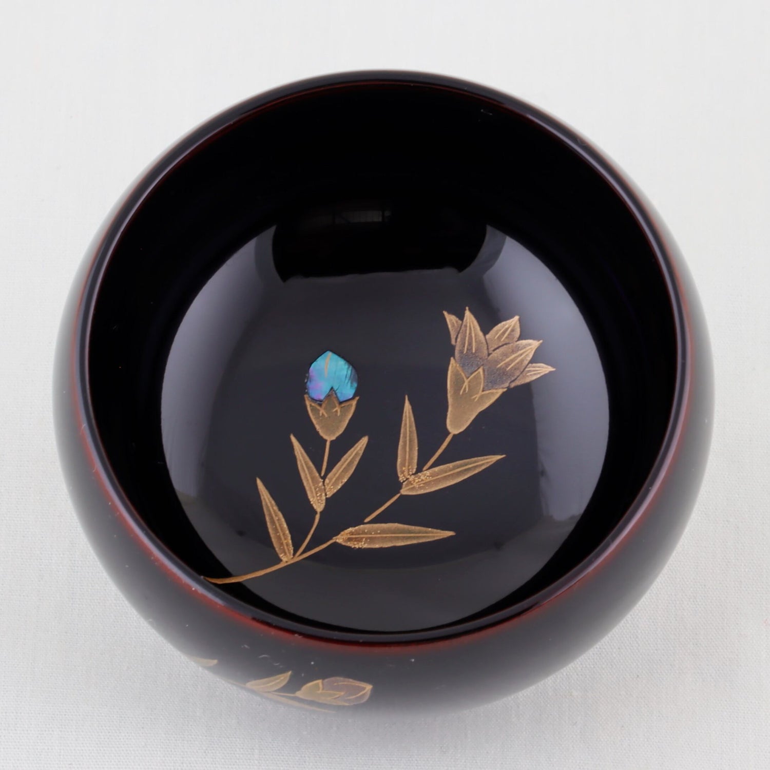 WAJIMA LACQUERWARE GUINOMI TAME-NURI GENTIAN MAKI-E