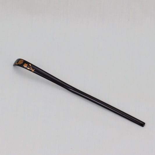 WAJIMA LACQUERWARE CHASHAKU SETSUGEKKA MAKIE DESIGN, TRADITIONAL JAPANESE TEA CEREMONY SPOON