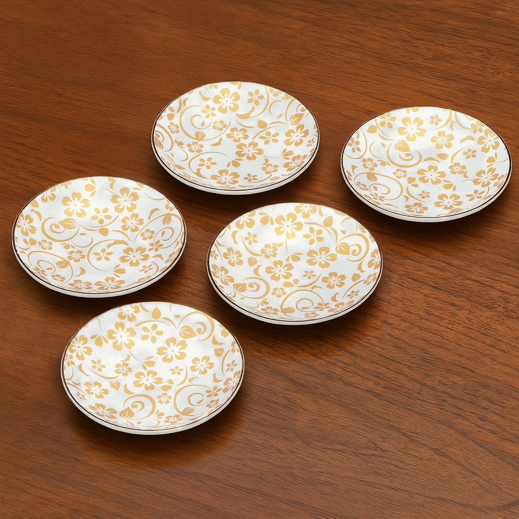 JAPANESE KUTANI PORCELAIN SMALL PLATE – SHIROCHIBU SAKURA DESIGN