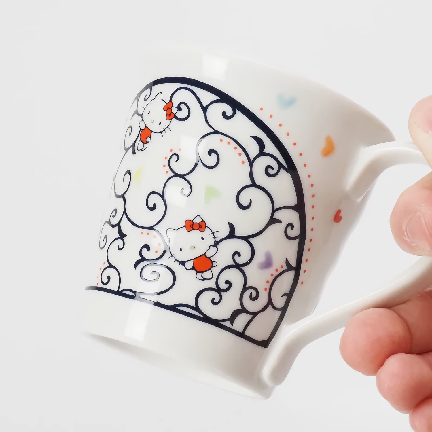 KUTANI WARE HELLO KITTY MUG CUP 250ML – JAPANESE PORCELAIN KARAKUSA DESIGN