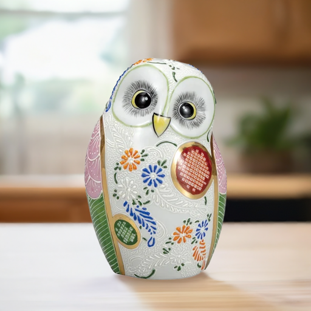 KUTANI WARE OWL FIGURINE SHIKAKO SHIROMORI