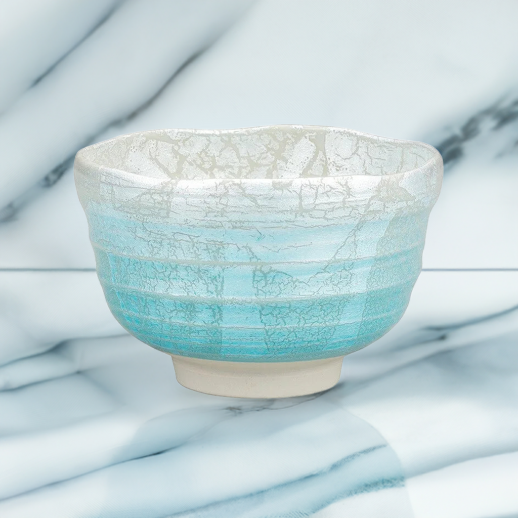 KUTANI PORCELAIN MATCHA BOWL GINSAI DESIGN BY HIROSHI SHIBATA
