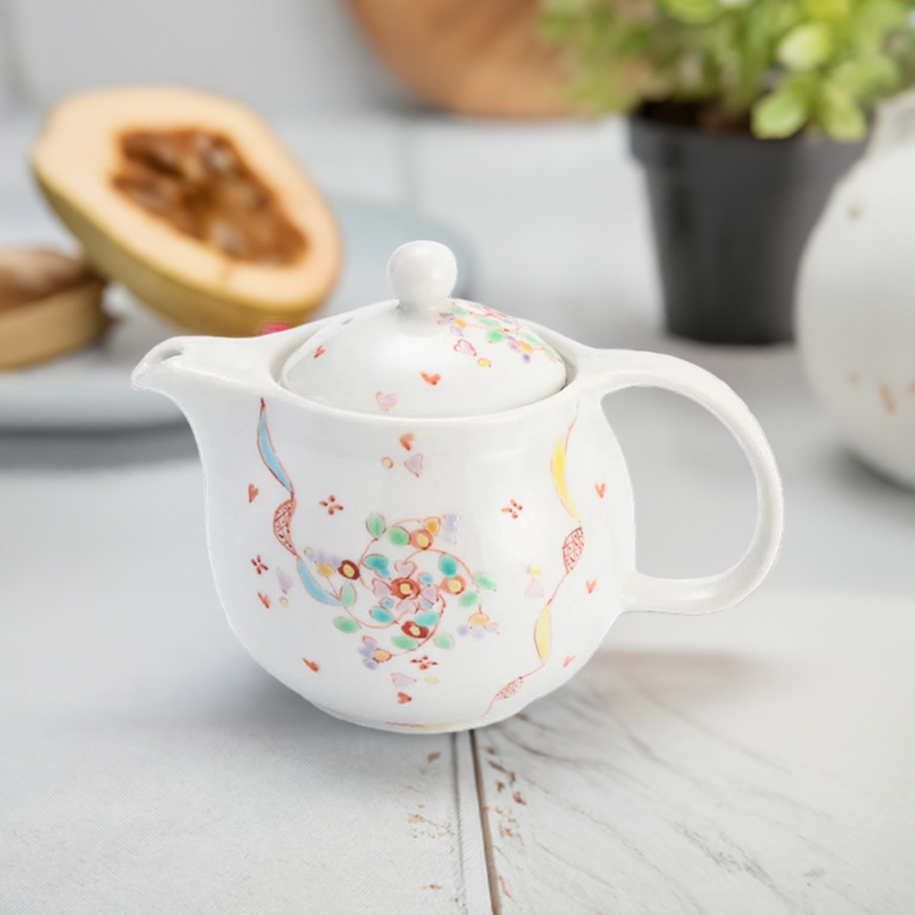 KUTANI WARE ROUND POT(FLOWER RONDO) /GINSYUU KILN