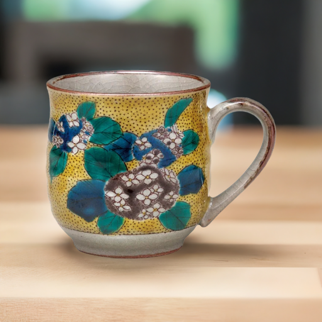 KUTANI WARE MUG (YOSHIDAYA STYLE) AJISAI /BIZAN KLIN