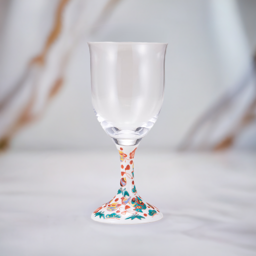 JAPANESE WINE GLASS KUTANI TAKARA-ZUKUSHI