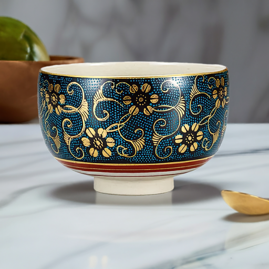 JAPANESE MATCHA BOWL CHAWAN
KUTANI AOCHIBU TESSEN
