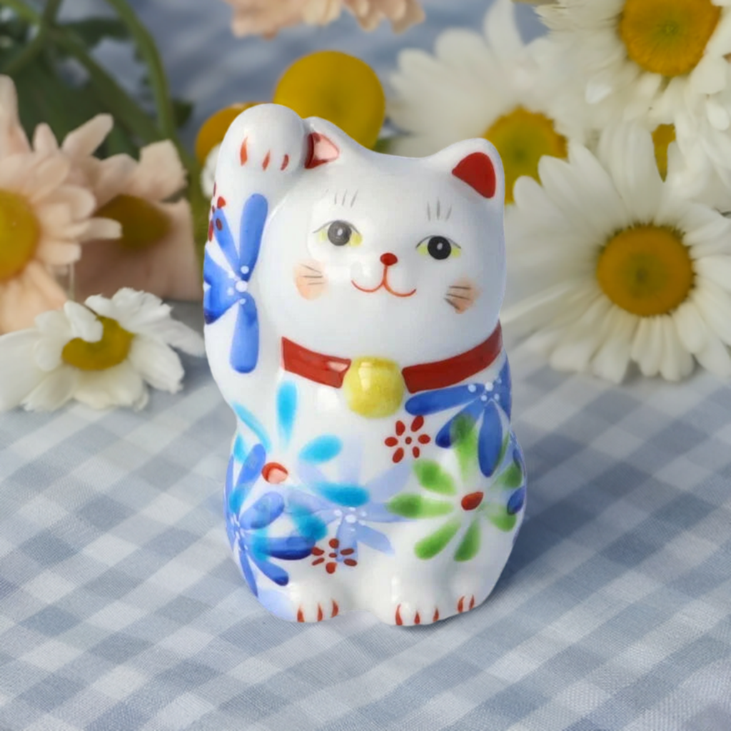 KUTANI JAPANESE LUCKY CAT(MANEKI NEKO) FLOWER UTAGE/ KOKUZOU KLIN