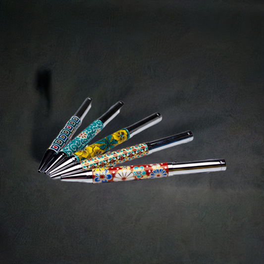 KUTANI WARE BALLPOINT PEN DIAMOND PATTERN (HISHIMON DESIGN) BP-15 SEIKOU KLIN, JAPANESE CERAMIC PEN