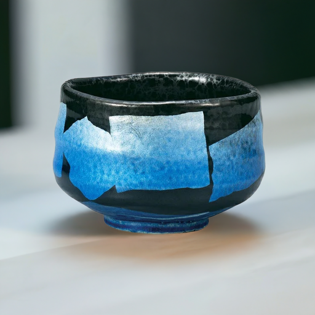 KUTANI WARE MATCHA BOWL (CHAWAN) - GINSAI DESIGN, TRADITIONAL JAPANESE CERAMIC ART