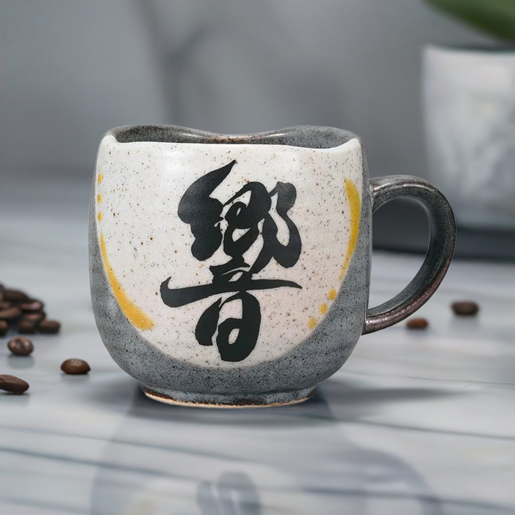 JAPANESE KUTANI PORCELAIN MUG CUP – “HIBIKI”響 DESIGN