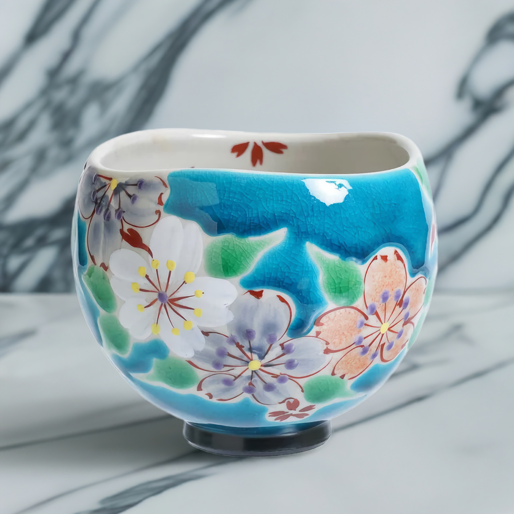 KOKUZOU KLIN KUTANI IPPUKU BOWL CHERRY BLOSSOM BANQUET - BLUE