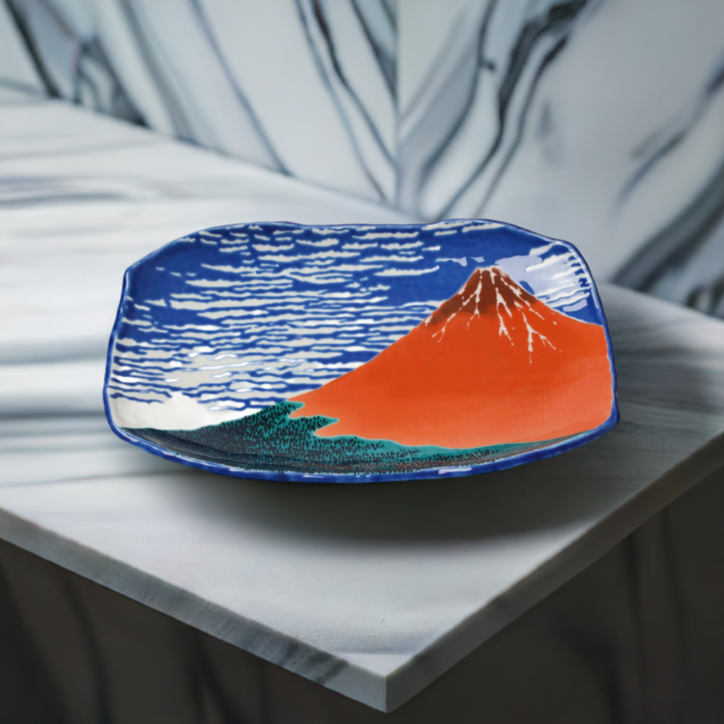 KUTANI WARE PLATE AKAFUJI /SEIKOU KLIN