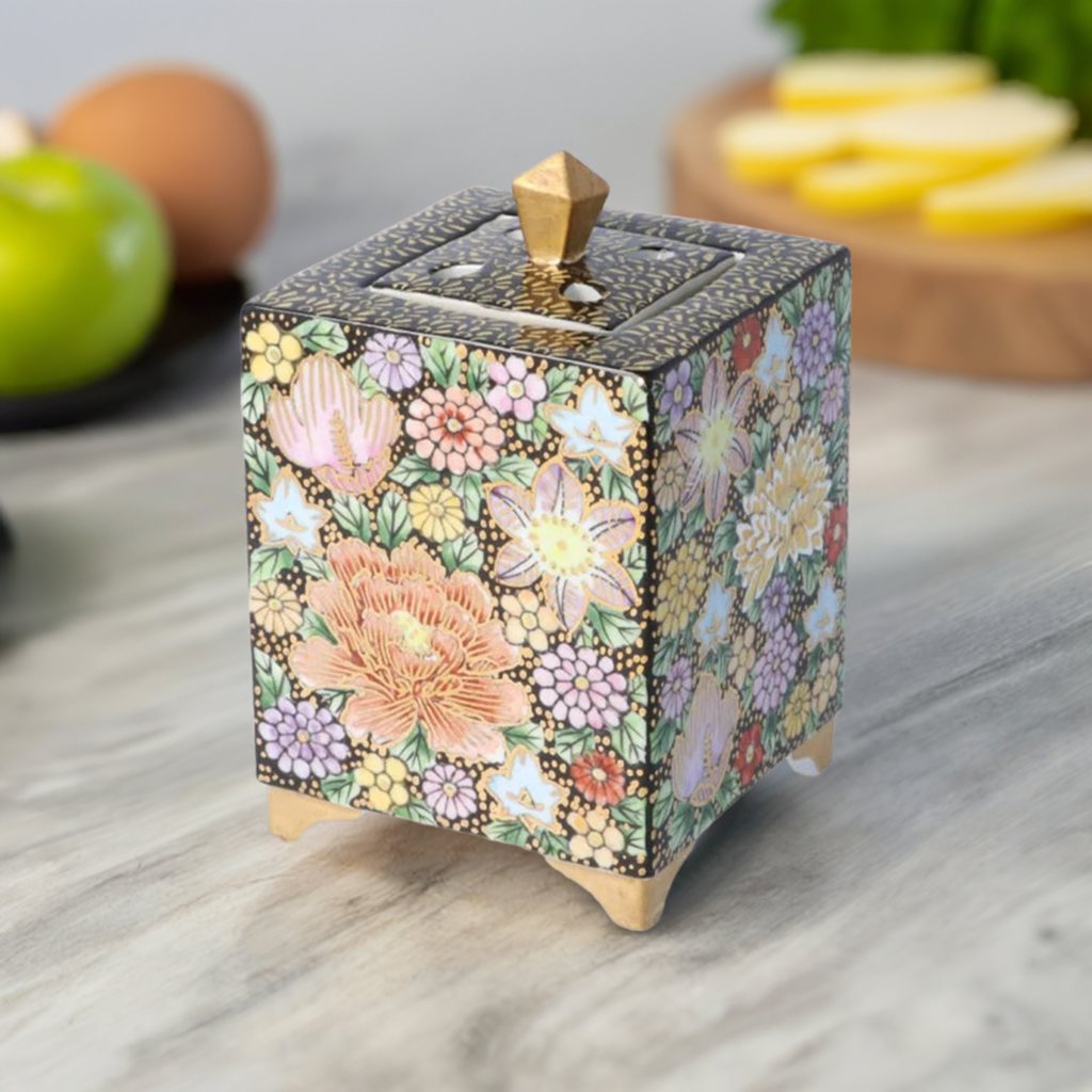 JAPANESE INCENSE BURNER KUTANI KIN HANAZUME