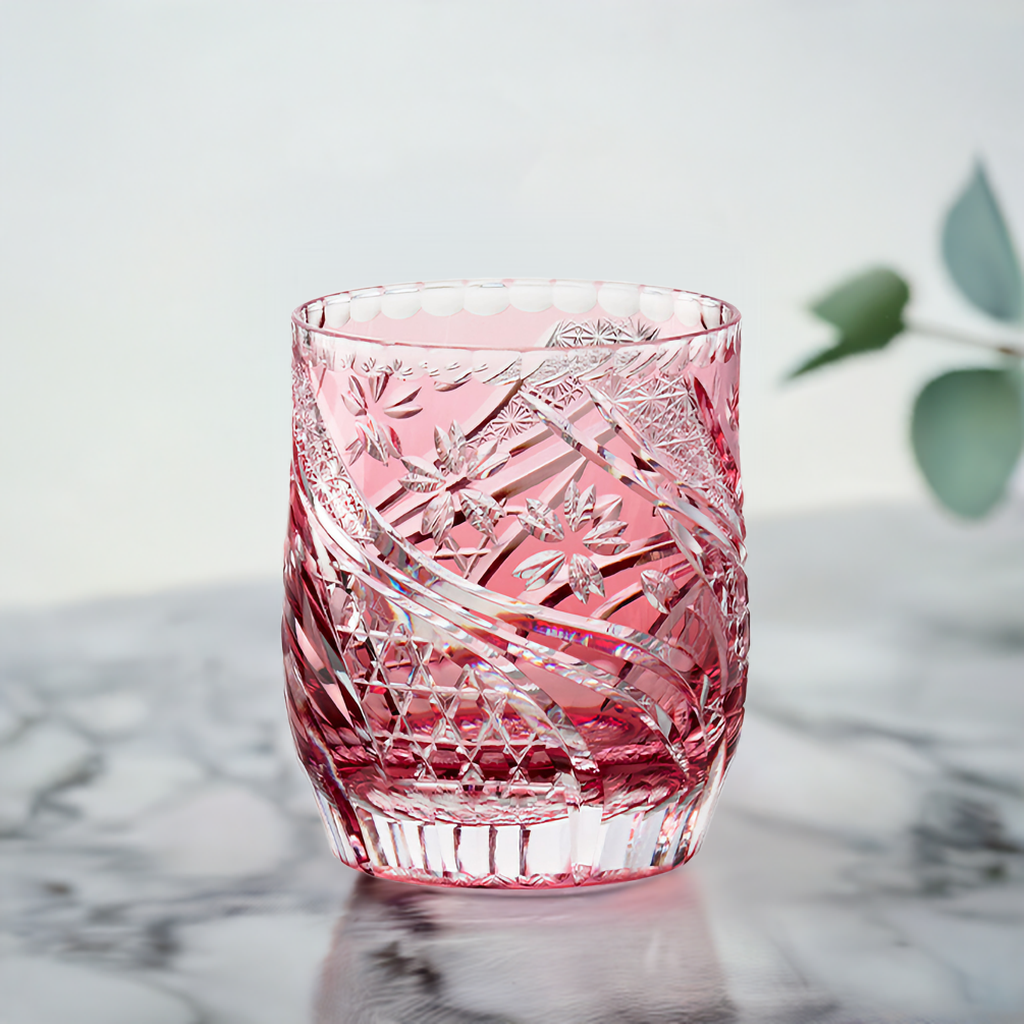 Whiskey Glass, Edo Kiriko “Sakura Nagare”