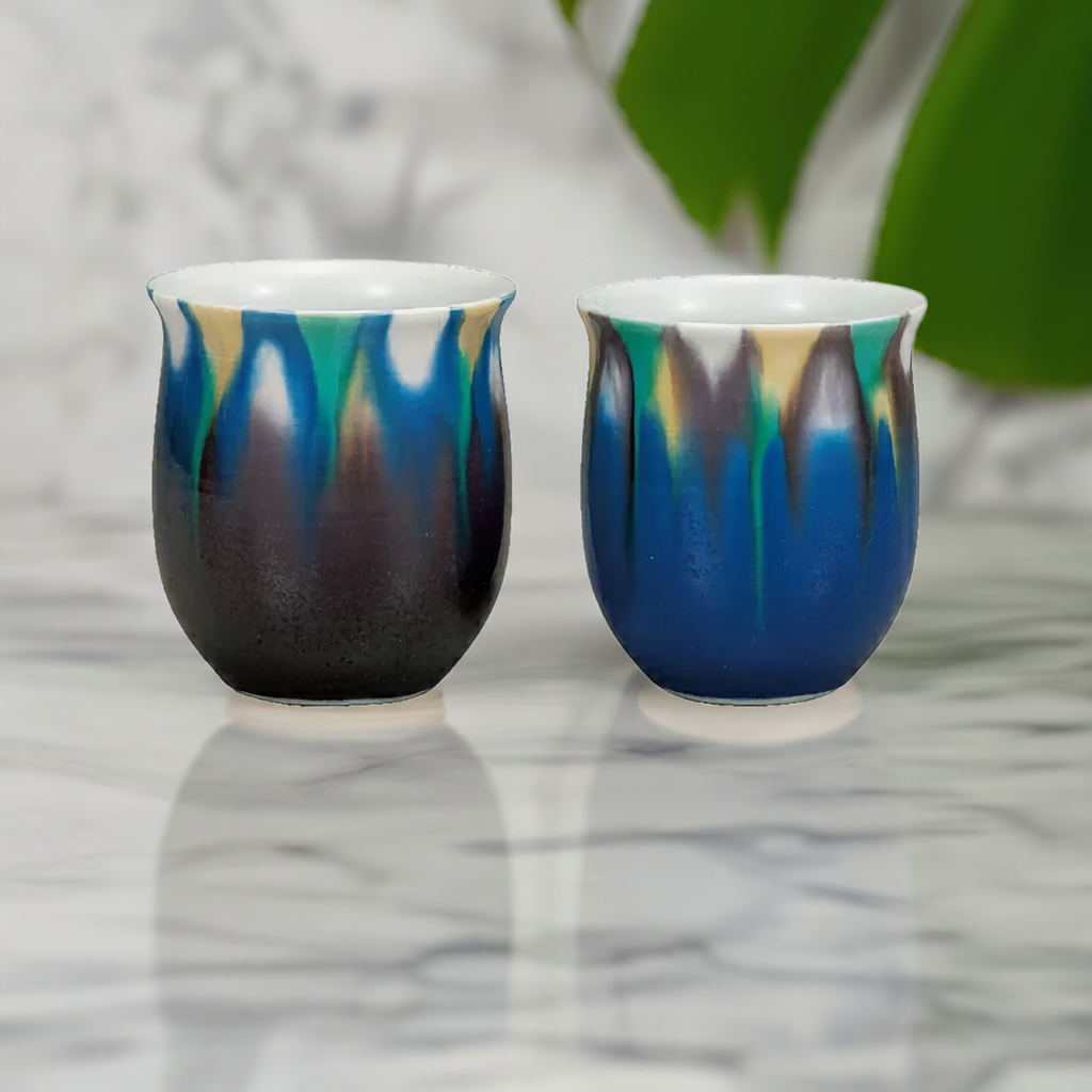 KUTANI JAPANESE YUNOMI SET YŪSAI