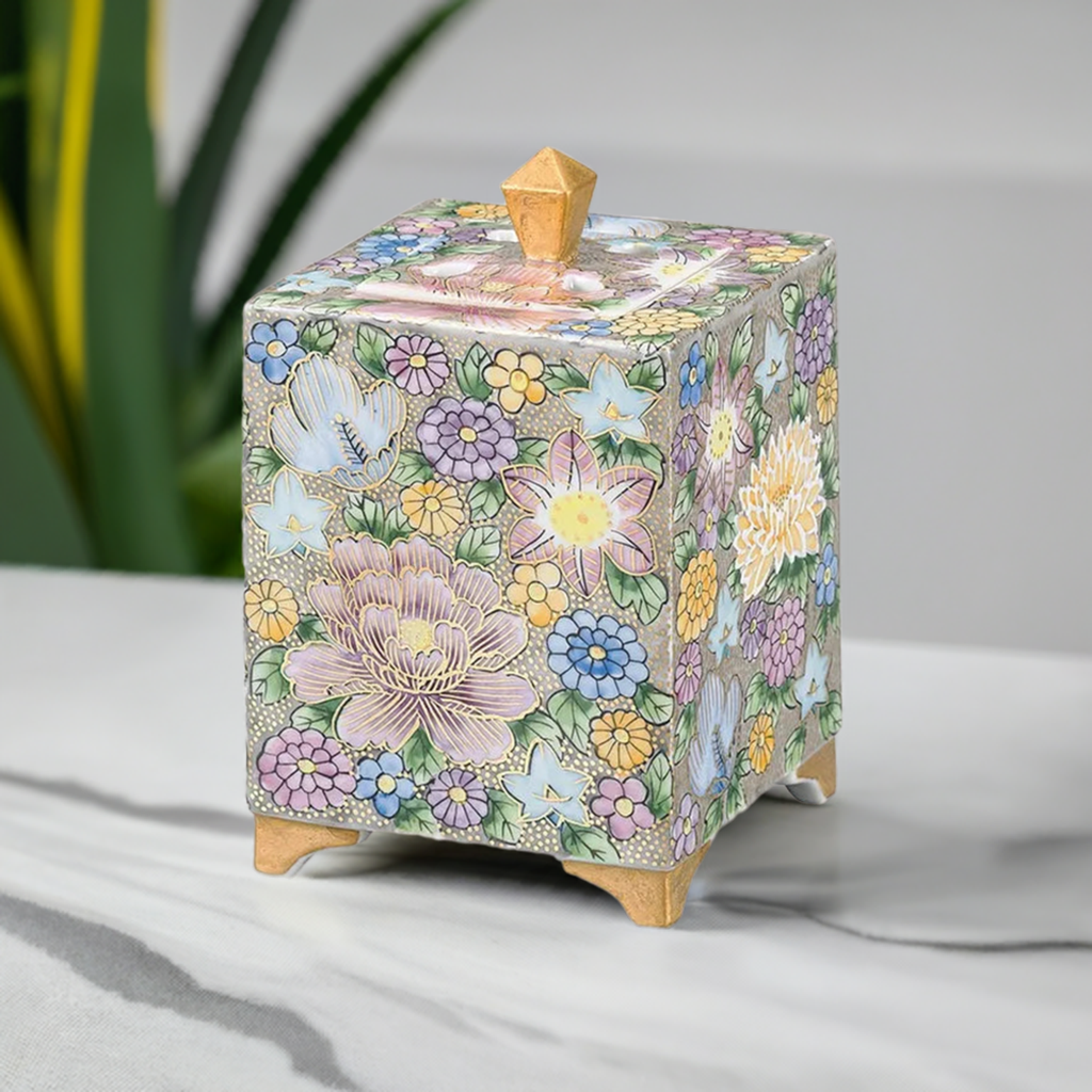 KUTANI JAPANESE INCENSE BURNER HANAZUME (FLORAL PACKED DESIGN)