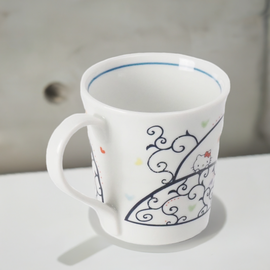 KUTANI WARE HELLO KITTY MUG CUP 250ML – JAPANESE PORCELAIN KARAKUSA DESIGN