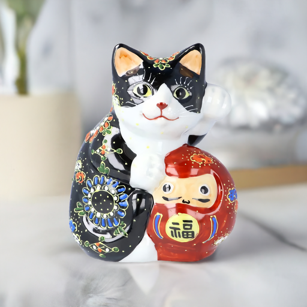 JAPAN KUTANI LUCKY CAT(DARUMA MANEKI-NEKO) KUROMORI