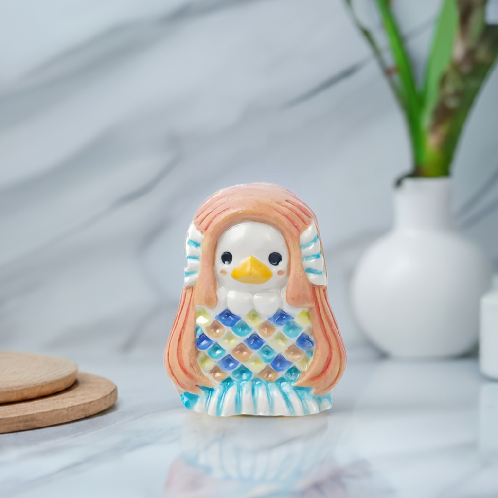 JAPANESE KUTANI WARE EPIDEMIC PROTECTION! AMABIE FIGURINE – PINK|TRADITIONAL JAPANESE CRAFT FIGURINE