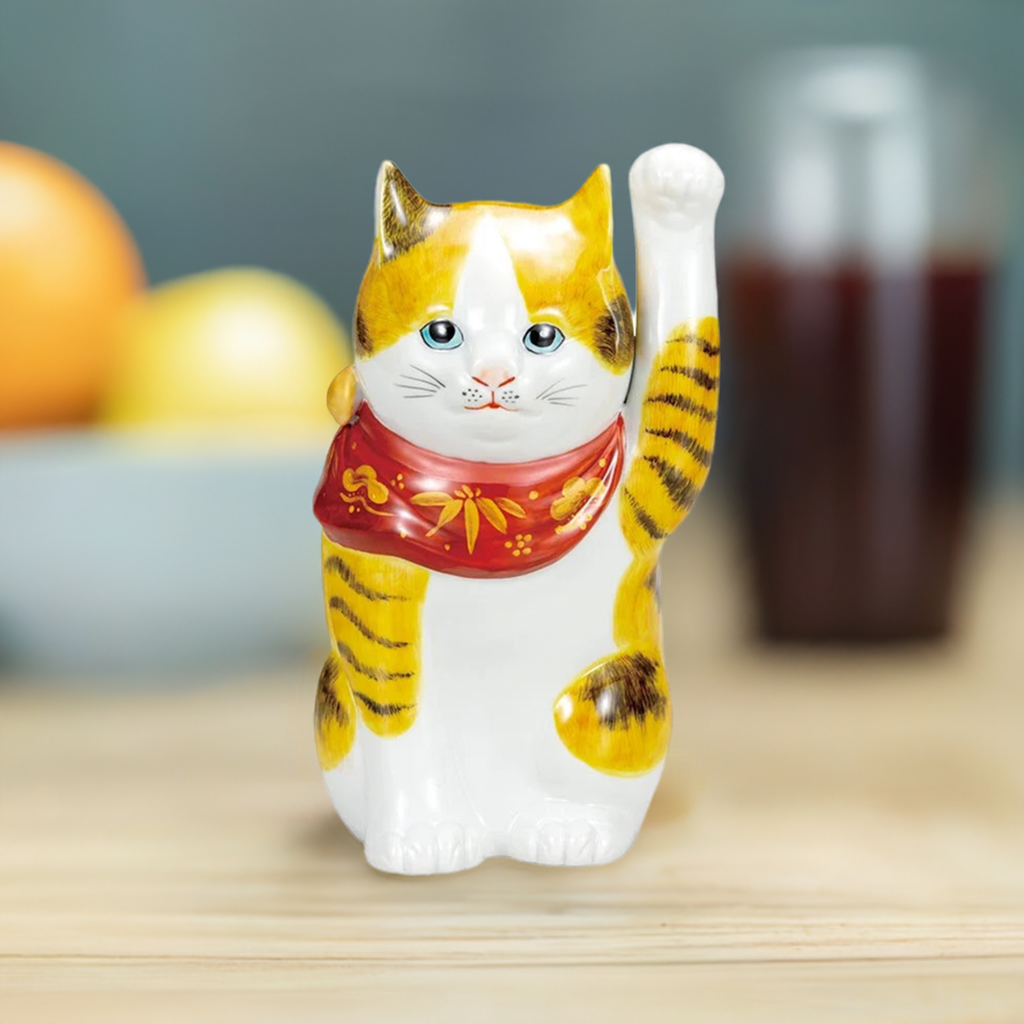 KUTANI WARE LUCKY CAT(MANEKI NEKO) BLUE KUTANI