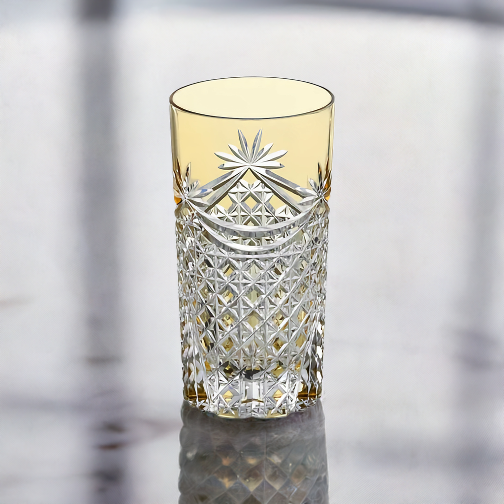 EDO KIRIKO TUMBLER SQUARE BASKET WEAVE PATTERN WITH MAKUHIDA