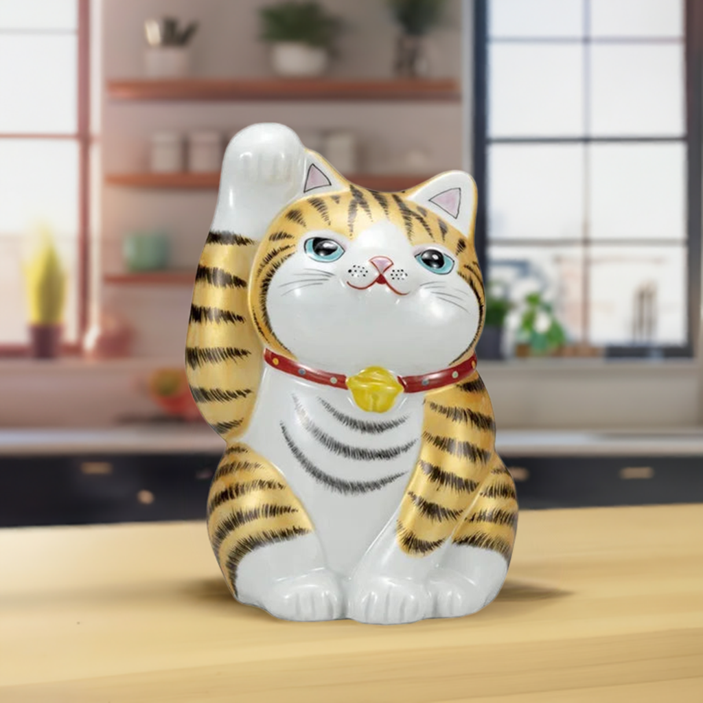 KUTANI WARE LUCKY CAT(MANEKI NEKO) KINSAI