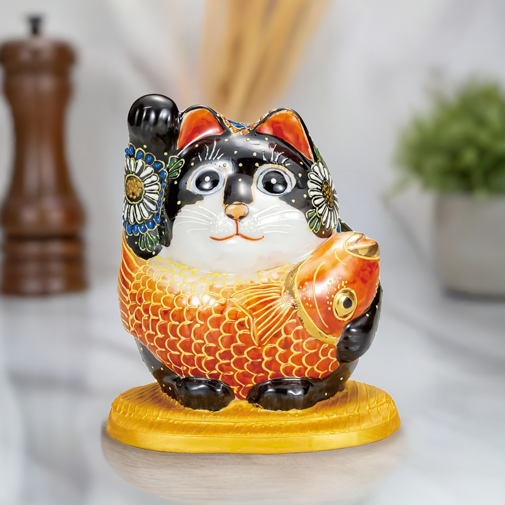 JAPAN KUTANI KOBAN-TAI HOLDING MANEKI-NEKO - BLACK MORI