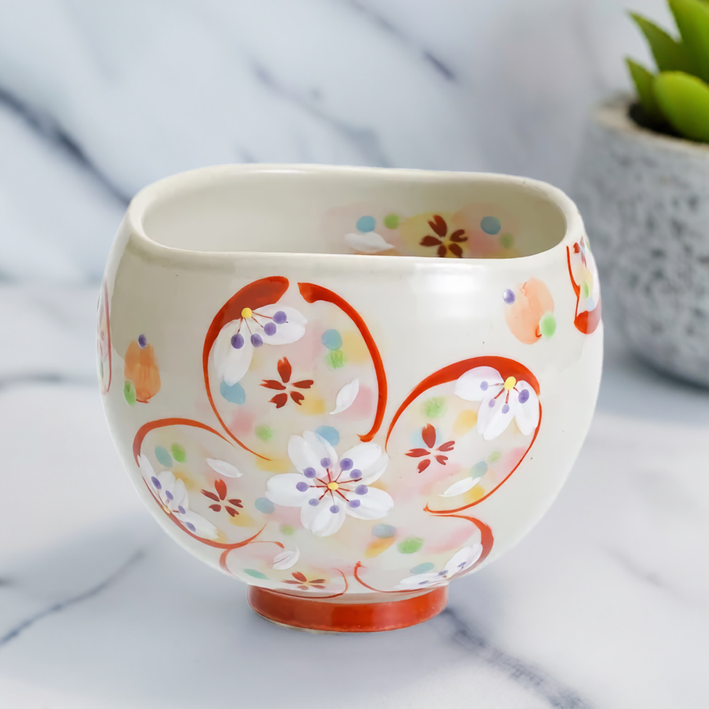 KOKUZOU KLIN KUTANI IPPUKU BOWL FLORAL SENTIMENT - RED