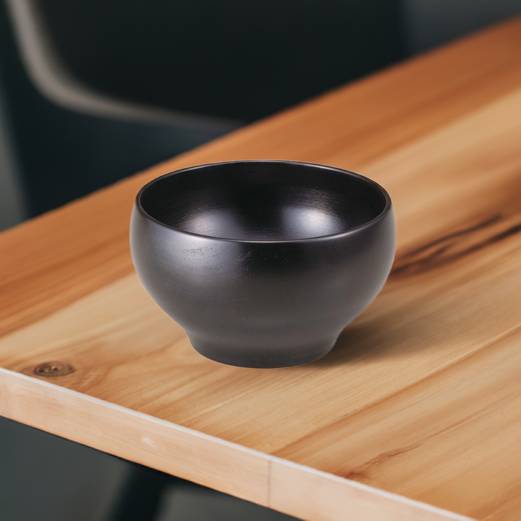 YAMANAKA LACQUERWARE SAKURA ROUND BOWL BLACK(M SIZE)