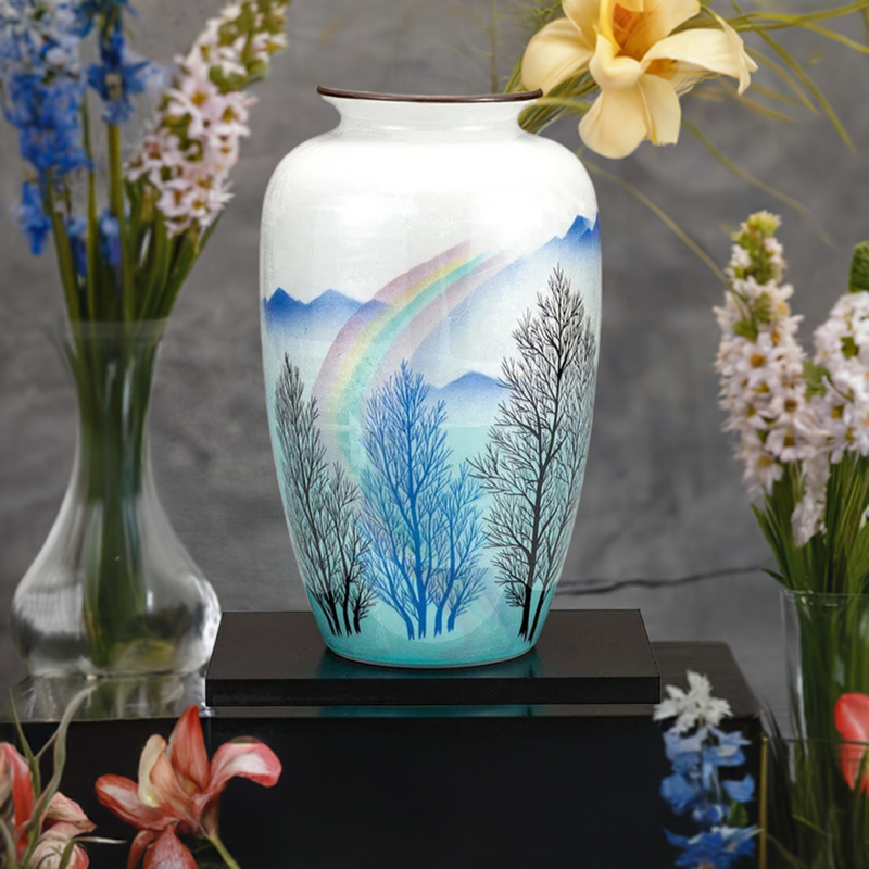JAPANESE FLOWER VASE KUTANI GINSAI RAINBOW GROVE