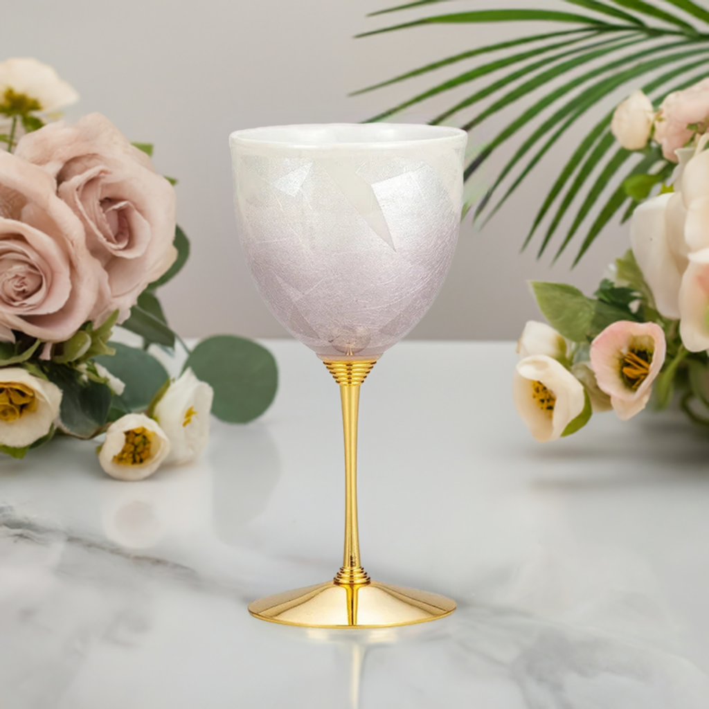 JAPANESE WINE GLASS KUTANI GINSAI PURPLE