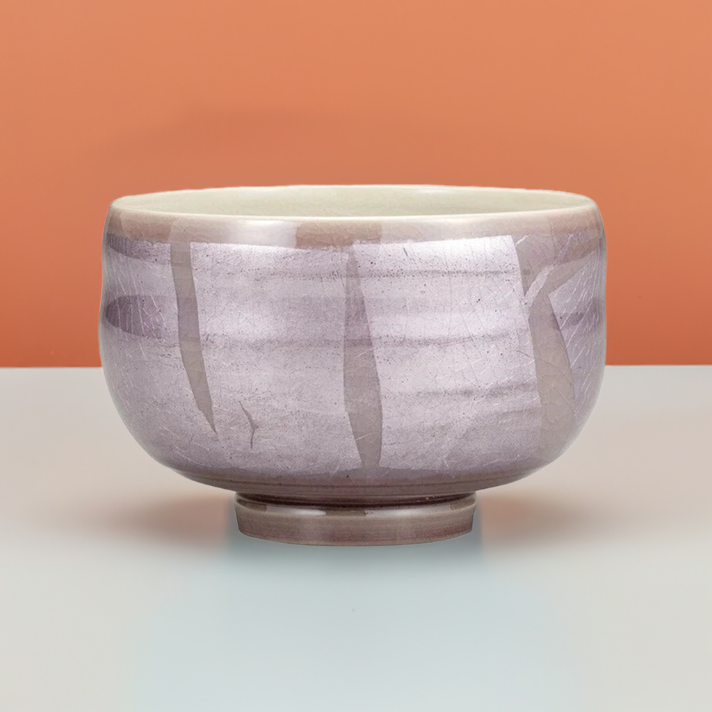 KUTANI WARE MATCHA BOWL CHAWAN GINSAI PURPLE