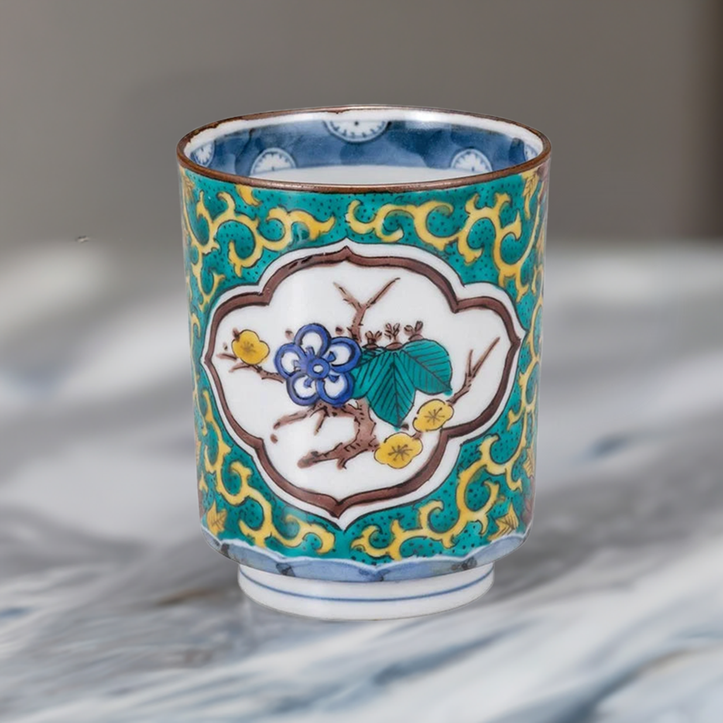 KUTANI JAPANESE YUNOMI KO-KUTANI KARAKUSA / BUNKICHI KLIN