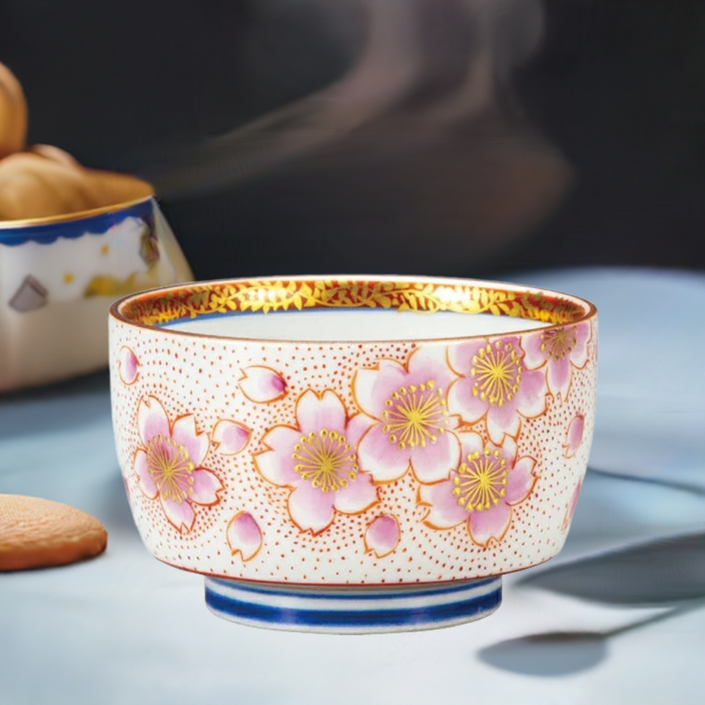 KUTANI WARE GUINOMI KINRANDE SAKURA BY YOSHINORI FUKUDA