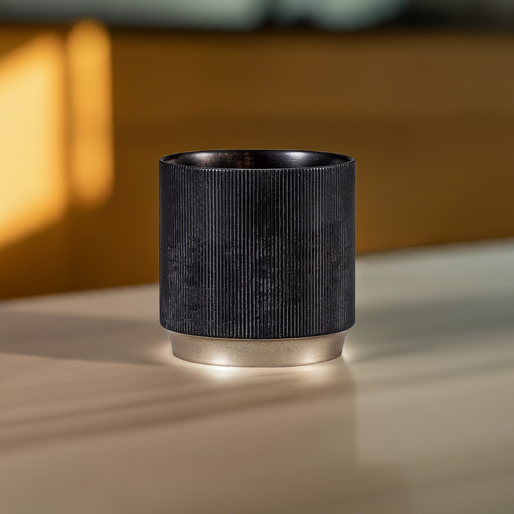 YAMANAKA LACQUERWARE MIZUME SAKURA ROCK CUP – TREE RINGS BLACK