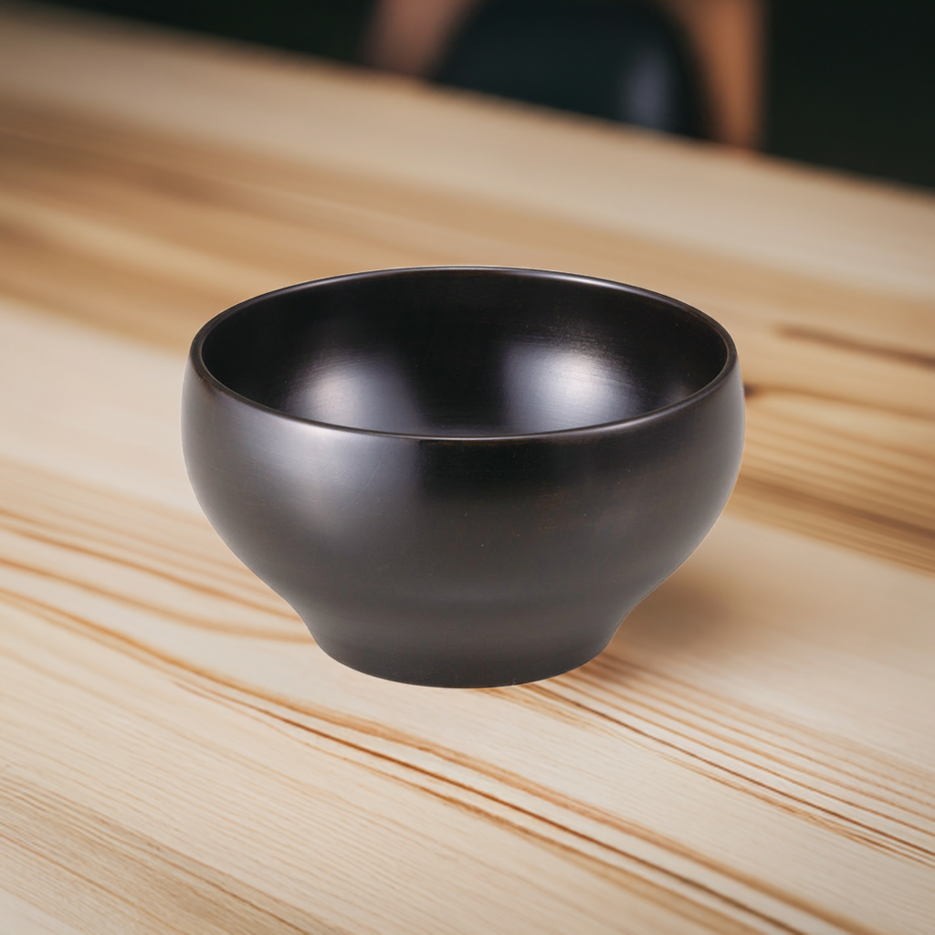 YAMANAKA LACQUERWARE SAKURA ROUND BOWL BLACK(L SIZE)