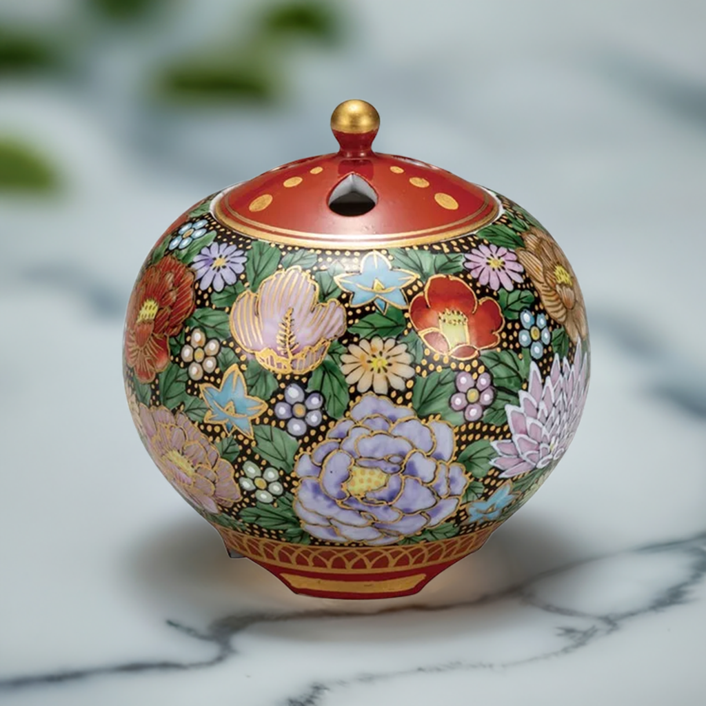 KUTANI WARE INCENSE BURNER HONKIN HANAZUME / RYUUZAN