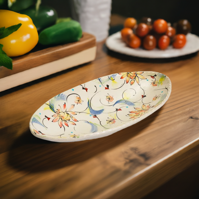KUTANI WARE OVAL PLATE AYAKA RED / KOKUZOU KLIN