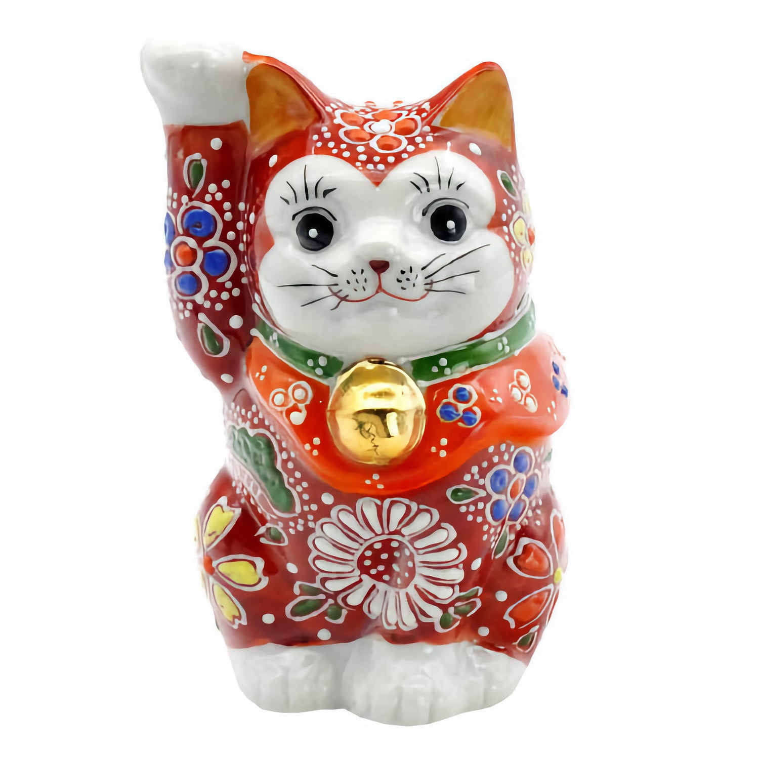 KUTANI JAPANESE LUCKY CAT(MANEKI NEKO) RED-MORI