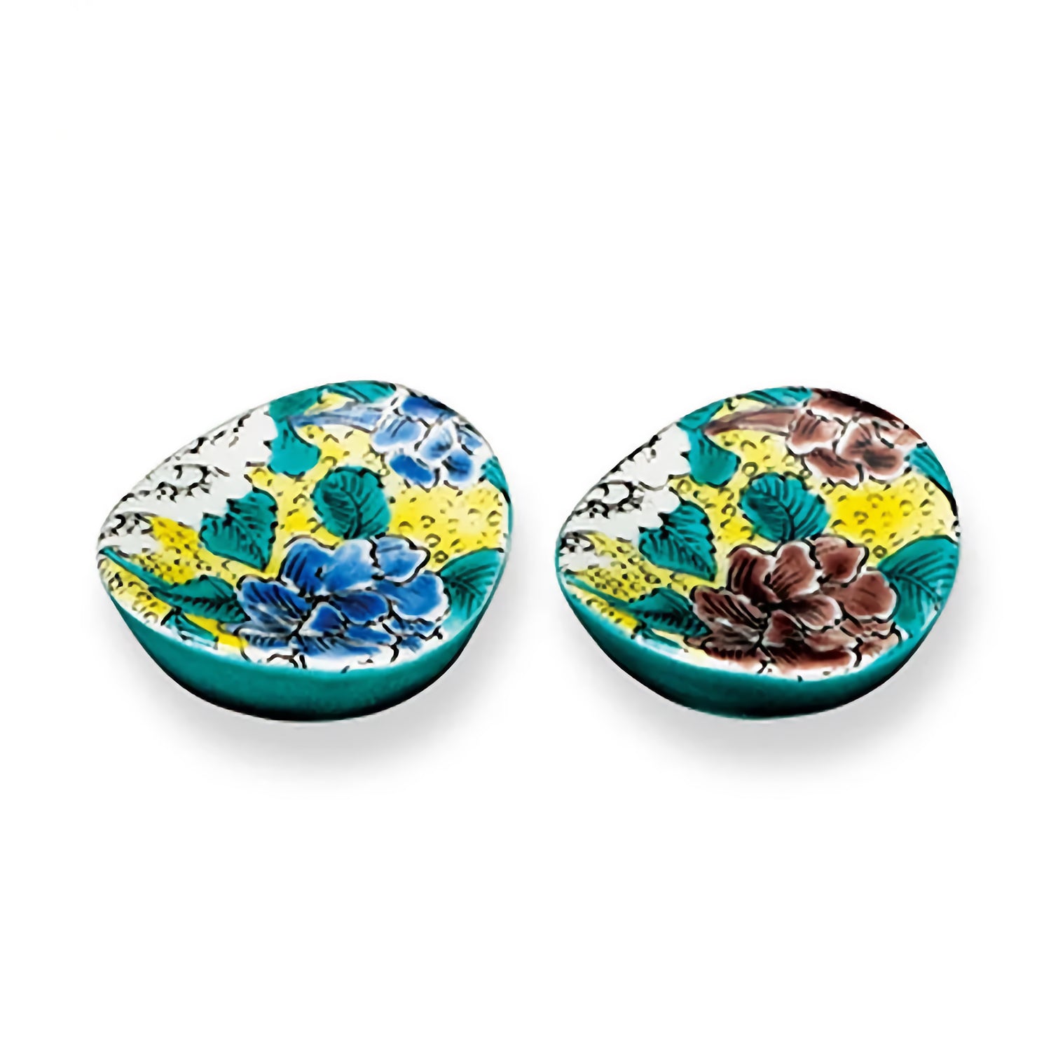 KUTANI WARE PAIR CHOPSTICK RESTS – YOSHIDAYA STYLE PEONY