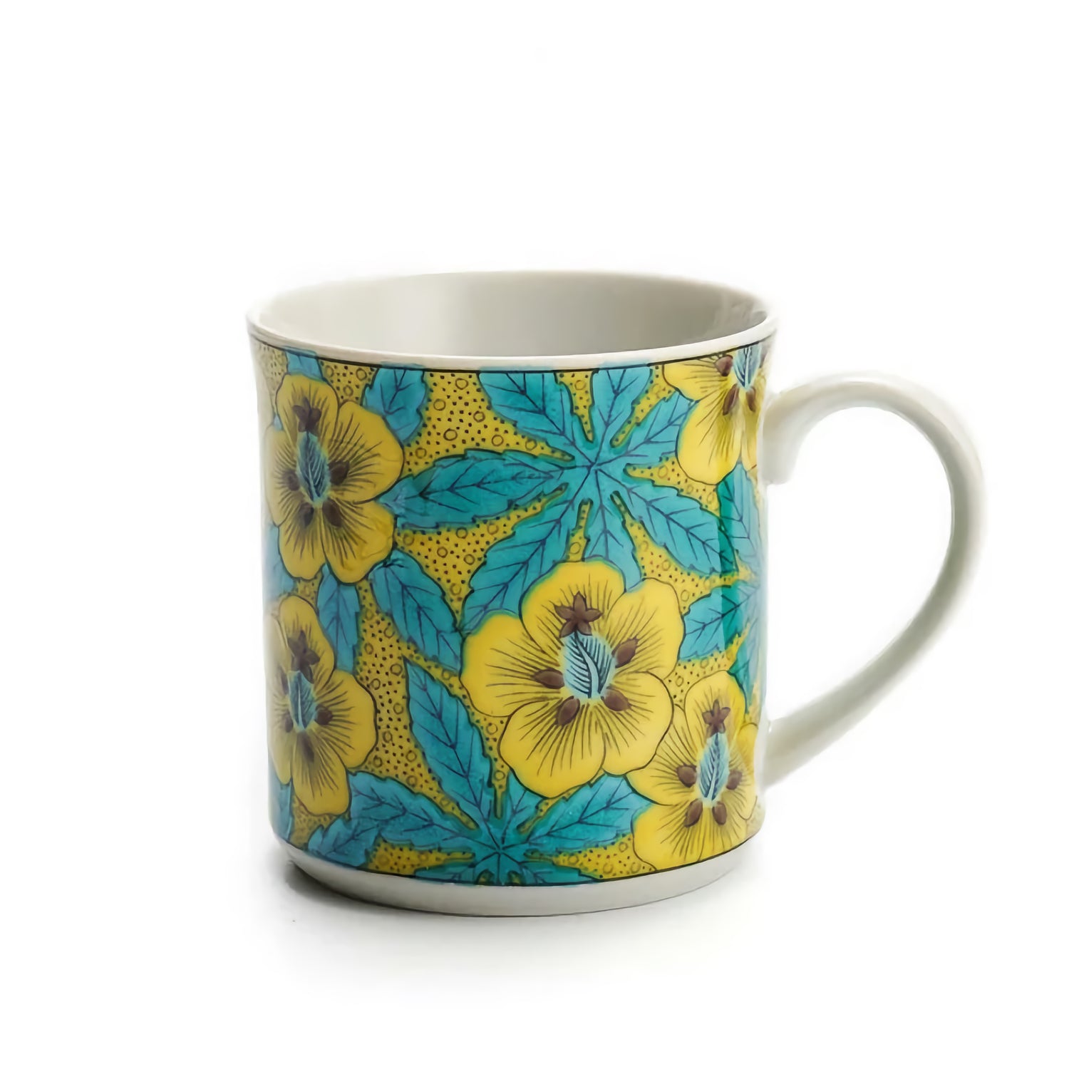 KUTANI JAPANESE MUG CUP AOI (HOLLYHOCK) /SEIKOU KLIN
