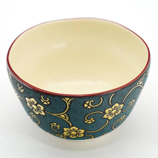 KINGYOKU NAKADA KUTANI MATCHA BOWL CHAWAN – UZUUCHI AOCHIBU MORIKIN HŌSŌGE KARAKUSA