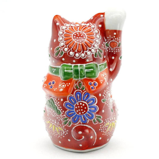 KUTANI JAPANESE LUCKY CAT(MANEKI NEKO) RED-MORI