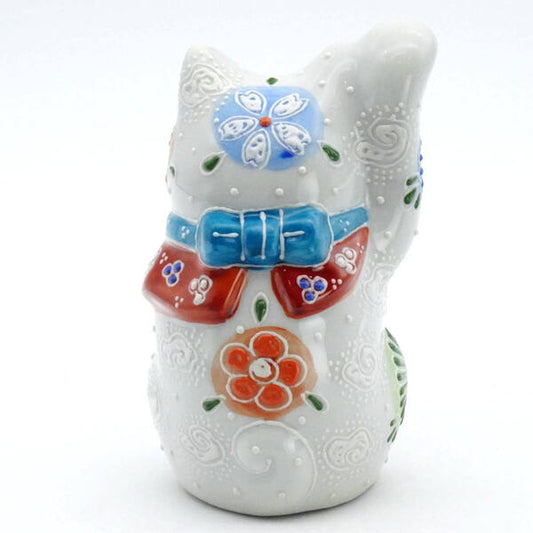 KUTANI JAPANESE LUCKY CAT(MANEKI NEKO) WHITE MORI