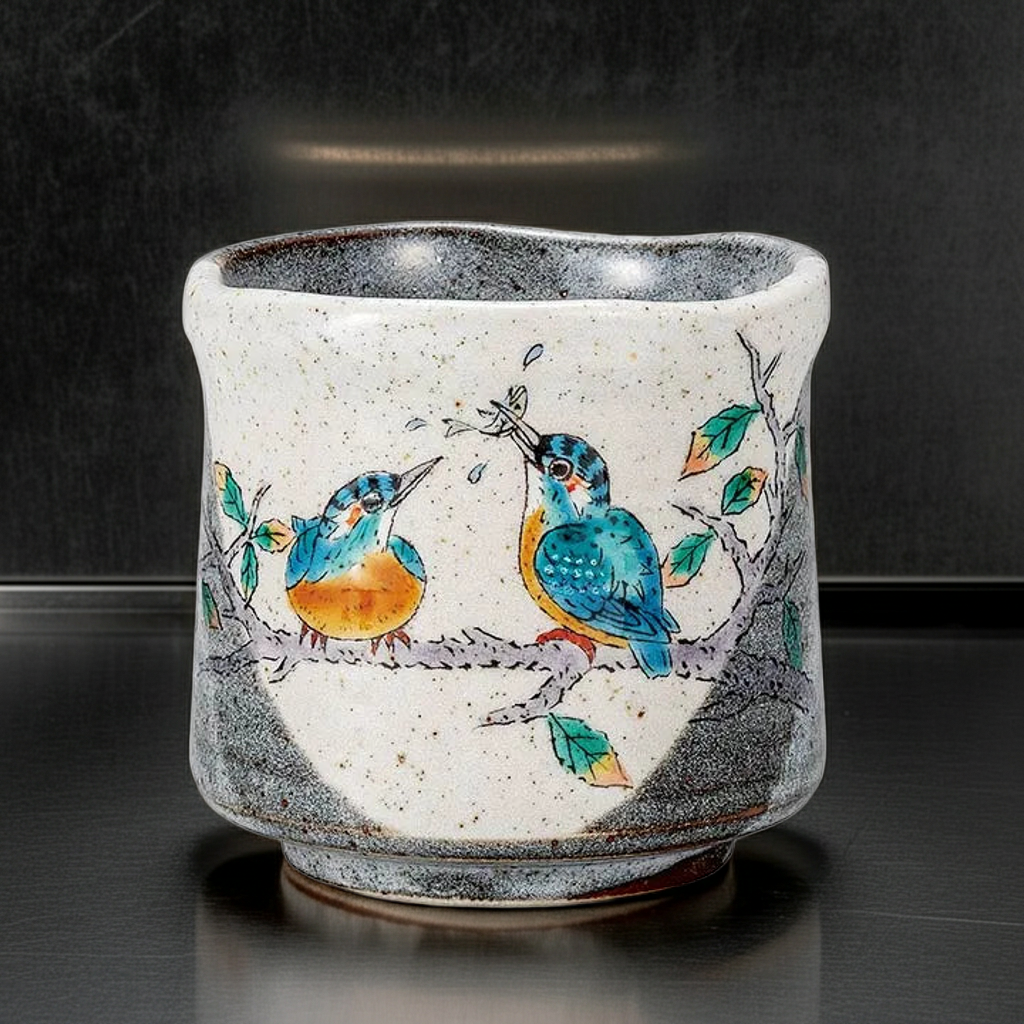 KUTANI WARE LARGE YUNOMI TEACUP – KINGFISHER DESIGN